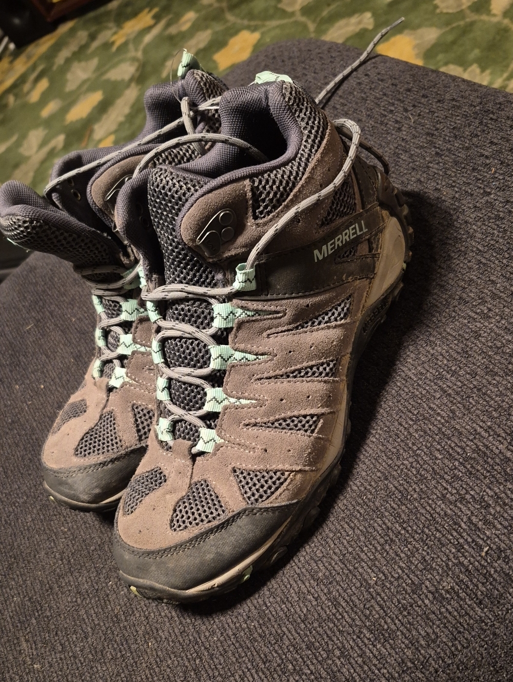 Merrell Women's Brown and Mint Trail Hiking Booties